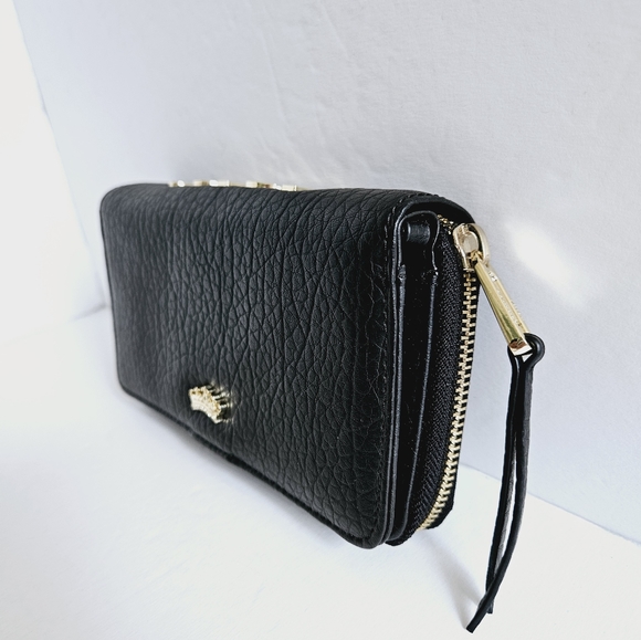 Juicy Couture Crossbody Vintage Wallet Black Leather Full Zip Mini Bag Snap - Picture 7 of 11